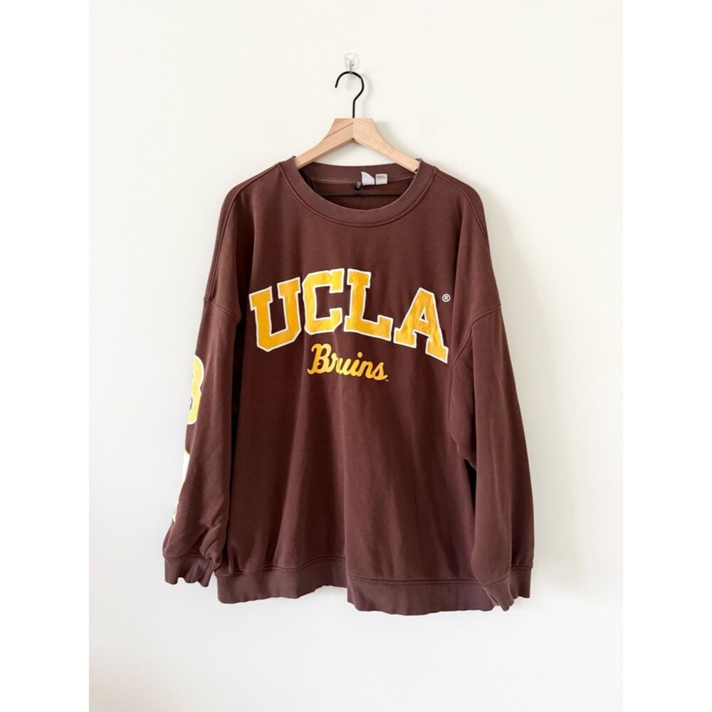 H&M Divided Brown Crewneck Lightweight Sweatshirt w/ Yellow UCLA Graphic XXL